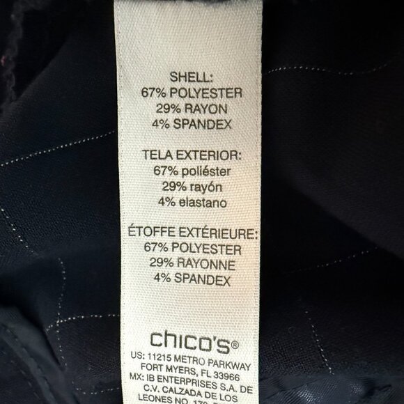 Chico's Fabulously Slimming 3 (US 16) Ankle Pants Navy Blue Windowpane Plaid - Picture 8 of 14